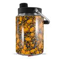 Skin Decal Wrap for Yeti Half Gallon Jug Scattered Skulls Orange - JUG NOT INCLUDED by WraptorSkinz