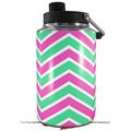 Skin Decal Wrap for Yeti 1 Gallon Jug Zig Zag Teal Green and Pink - JUG NOT INCLUDED by WraptorSkinz