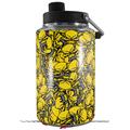 Skin Decal Wrap for Yeti 1 Gallon Jug Scattered Skulls Yellow - JUG NOT INCLUDED by WraptorSkinz