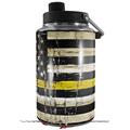 Skin Decal Wrap compatible with Yeti 1 Gallon Jug Painted Faded and Cracked Yellow Line USA American Flag - JUG NOT INCLUDED by WraptorSkinz