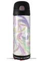 Skin Decal Wrap for Thermos Funtainer 16oz Bottle Neon Swoosh on White (BOTTLE NOT INCLUDED) by WraptorSkinz