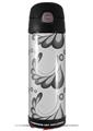 Skin Decal Wrap for Thermos Funtainer 16oz Bottle Petals Gray (BOTTLE NOT INCLUDED) by WraptorSkinz