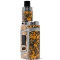 Skin Decal Wraps for Smok AL85 Alien Baby Scattered Skulls Orange VAPE NOT INCLUDED