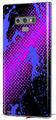 Decal style Skin Wrap compatible with Samsung Galaxy Note 9 Halftone Splatter Blue Hot Pink