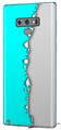 Decal style Skin Wrap compatible with Samsung Galaxy Note 9 Ripped Colors Neon Teal Gray