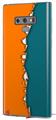 Decal style Skin Wrap compatible with Samsung Galaxy Note 9 Ripped Colors Orange Seafoam Green