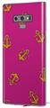Decal style Skin Wrap compatible with Samsung Galaxy Note 9 Anchors Away Fuschia Hot Pink