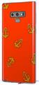 Decal style Skin Wrap compatible with Samsung Galaxy Note 9 Anchors Away Red