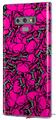 Decal style Skin Wrap compatible with Samsung Galaxy Note 9 Scattered Skulls Hot Pink