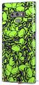 Decal style Skin Wrap compatible with Samsung Galaxy Note 9 Scattered Skulls Neon Green