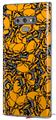 Decal style Skin Wrap compatible with Samsung Galaxy Note 9 Scattered Skulls Orange