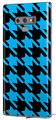 Decal style Skin Wrap compatible with Samsung Galaxy Note 9 Houndstooth Blue Neon on Black