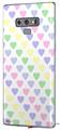 Decal style Skin Wrap compatible with Samsung Galaxy Note 9 Pastel Hearts on White