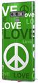 Decal style Skin Wrap compatible with Samsung Galaxy Note 9 Love and Peace Green