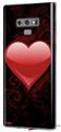 Decal style Skin Wrap compatible with Samsung Galaxy Note 9 Glass Heart Grunge Red