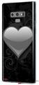 Decal style Skin Wrap compatible with Samsung Galaxy Note 9 Glass Heart Grunge Gray