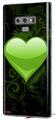 Decal style Skin Wrap compatible with Samsung Galaxy Note 9 Glass Heart Grunge Green