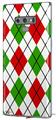 Decal style Skin Wrap compatible with Samsung Galaxy Note 9 Argyle Red and Green