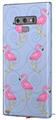 Decal style Skin Wrap compatible with Samsung Galaxy Note 9 Flamingos on Blue