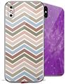 2 Decal style Skin Wraps set compatible with Apple iPhone X and XS Zig Zag Colors 03