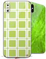 2 Decal style Skin Wraps set compatible with Apple iPhone X and XS Squared Sage Green