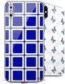 2 Decal style Skin Wraps set compatible with Apple iPhone X and XS Squared Royal Blue