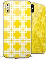 2 Decal style Skin Wraps set compatible with Apple iPhone X and XS Boxed Yellow