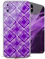 2 Decal style Skin Wraps set compatible with Apple iPhone X and XS Wavey Purple