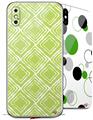 2 Decal style Skin Wraps set compatible with Apple iPhone X and XS Wavey Sage Green