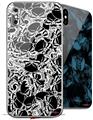 2 Decal style Skin Wraps set compatible with Apple iPhone X and XS Scattered Skulls Black
