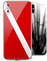2 Decal style Skin Wraps set compatible with Apple iPhone X and XS Dive Scuba Flag