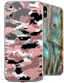 2 Decal style Skin Wraps set compatible with Apple iPhone X and XS WraptorCamo Digital Camo Pink
