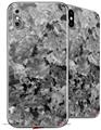 2 Decal style Skin Wraps set compatible with Apple iPhone X and XS Marble Granite 02 Speckled Black Gray