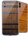 2 Decal style Skin Wraps set compatible with Apple iPhone X and XS Wooden Barrel