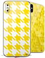 2 Decal style Skin Wraps set compatible with Apple iPhone X and XS Houndstooth Yellow