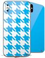 2 Decal style Skin Wraps set compatible with Apple iPhone X and XS Houndstooth Blue Neon