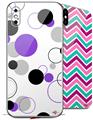 2 Decal style Skin Wraps set compatible with Apple iPhone X and XS Lots of Dots Purple on White