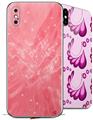 2 Decal style Skin Wraps set compatible with Apple iPhone X and XS Stardust Pink