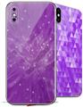 2 Decal style Skin Wraps set compatible with Apple iPhone X and XS Stardust Purple