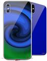 2 Decal style Skin Wraps set compatible with Apple iPhone X and XS Alecias Swirl 01 Blue