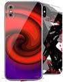 2 Decal style Skin Wraps set compatible with Apple iPhone X and XS Alecias Swirl 01 Red