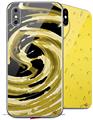 2 Decal style Skin Wraps set compatible with Apple iPhone X and XS Alecias Swirl 02 Yellow