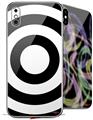 2 Decal style Skin Wraps set compatible with Apple iPhone X and XS Bullseye Black and White
