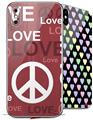 2 Decal style Skin Wraps set compatible with Apple iPhone X and XS Love and Peace Pink