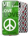 2 Decal style Skin Wraps set compatible with Apple iPhone X and XS Love and Peace Green