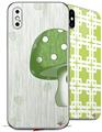 2 Decal style Skin Wraps set compatible with Apple iPhone X and XS Mushrooms Green