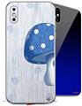 2 Decal style Skin Wraps set compatible with Apple iPhone X and XS Mushrooms Blue