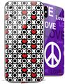 2 Decal style Skin Wraps set compatible with Apple iPhone X and XS XO Hearts