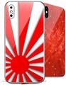 2 Decal style Skin Wraps set compatible with Apple iPhone X and XS Rising Sun Japanese Flag Red
