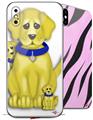 2 Decal style Skin Wraps set compatible with Apple iPhone X and XS Puppy Dogs on White